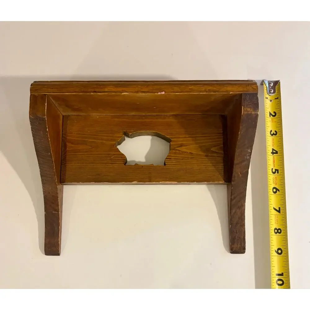 Vintage Wooden Pig Cut Out Shelf